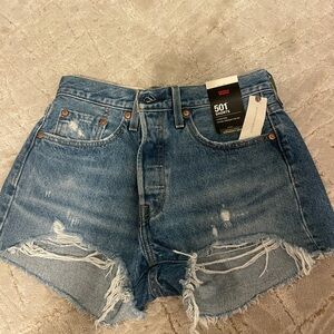 Levi's 501 Shorts - Distressed High-Waisted